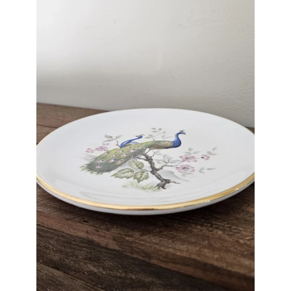 Wedgwood Metallised Bone China Peacock Plate